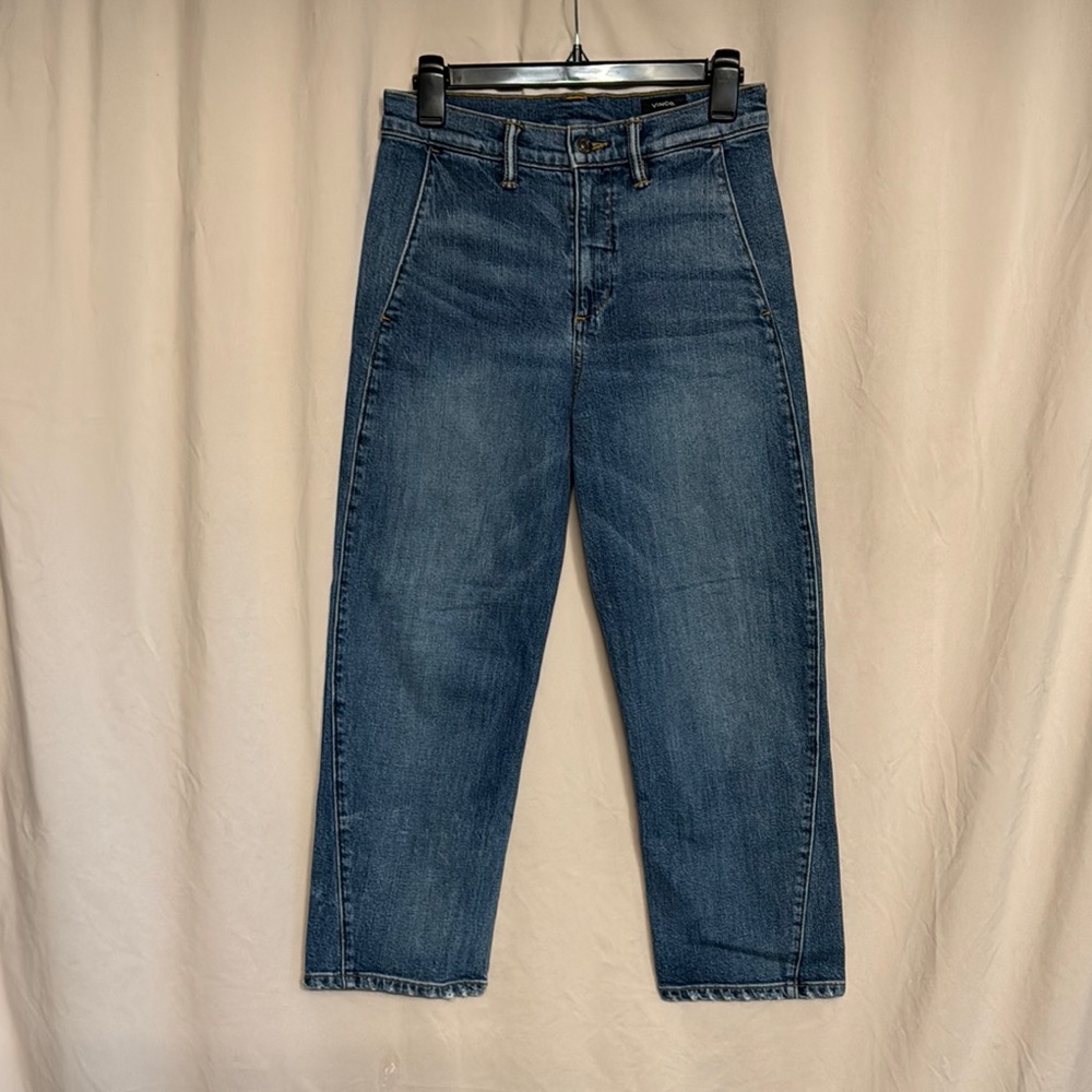 Vince Barrel Leg Jeans, Size 26, Color Washed Blue